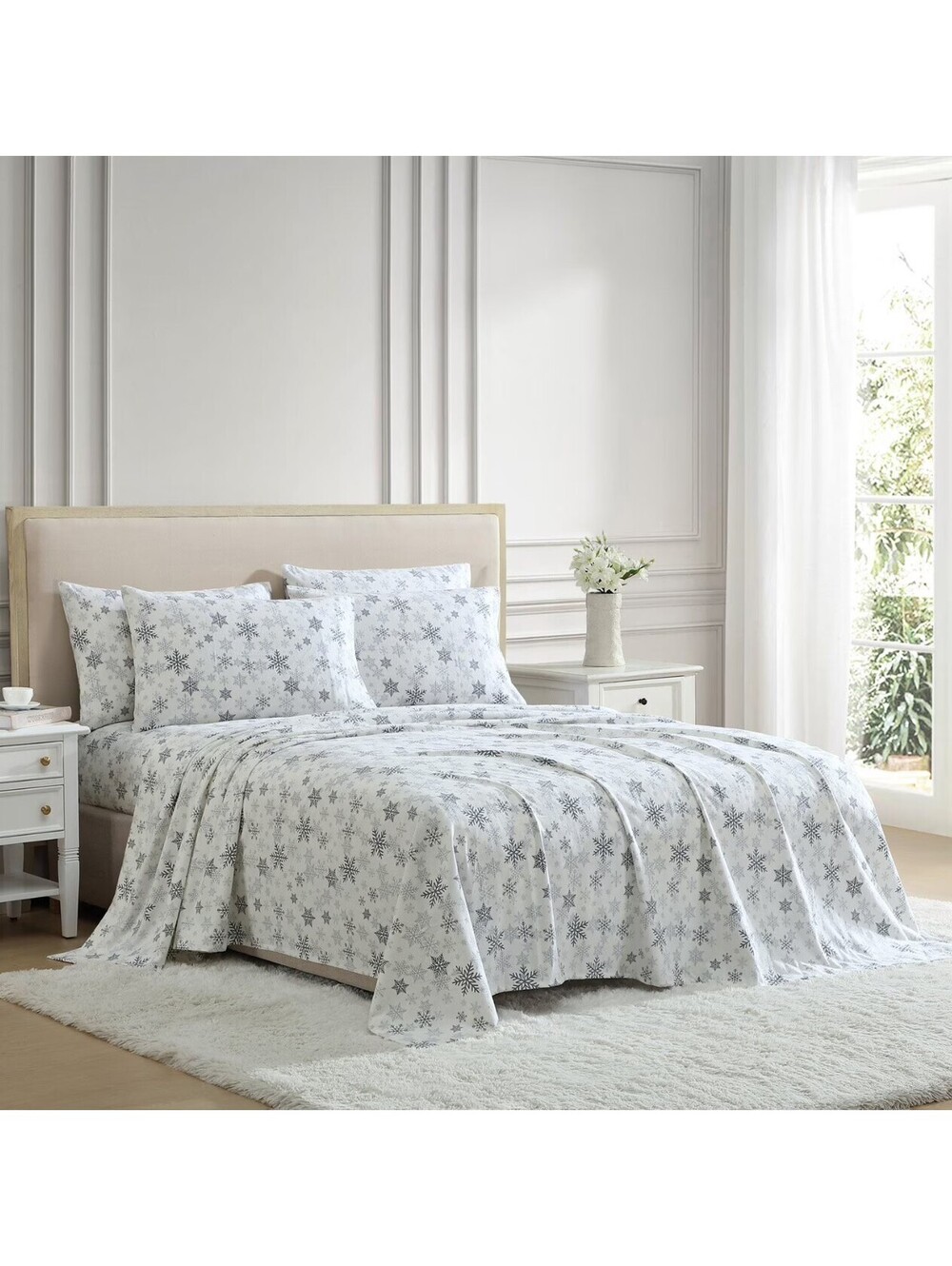 Lenox Flannel Sheet Set, KING Snow Day